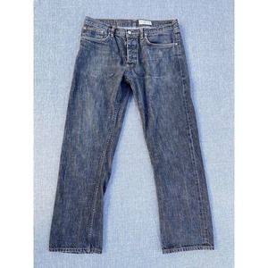 Gustin Jeans 32×27 Selvedge Black Denim Distressed Strait Leg USA California